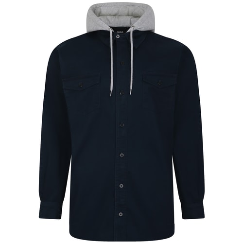 Bigdude Overshirt With Hood Navy Tall